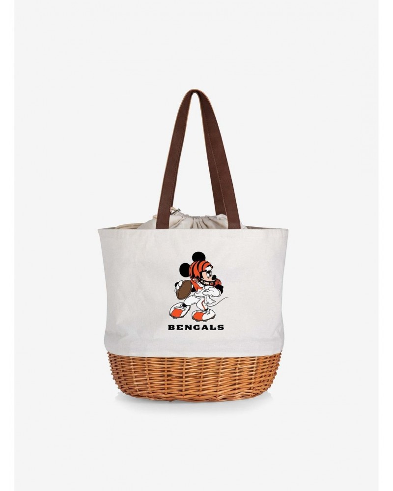 Disney Mickey Mouse NFL Cincinnati Bengals Canvas Willow Basket Tote $24.66 Totes