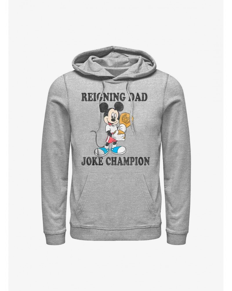 Disney Mickey Mouse Reigning Dad Joke Champion Hoodie $13.65 Hoodies