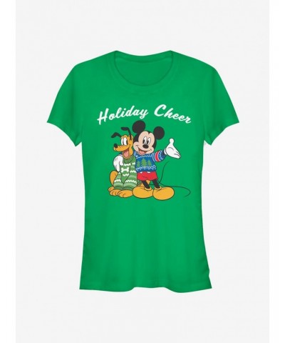 Disney Mickey Mouse And Pluto Holiday Cheer Classic Girls T-Shirt $8.17 T-Shirts