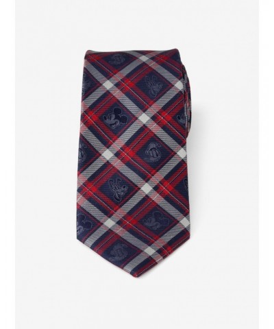 Disney Mickey Mouse Mickey And Friends Navy Plaid Tie $20.37 Ties