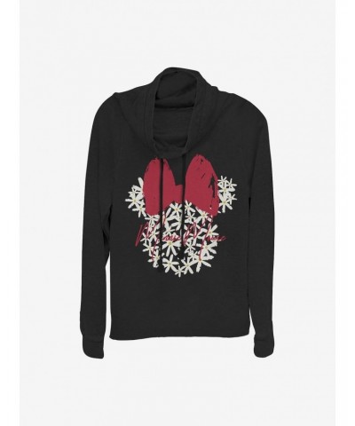 Disney Minnie Mouse Floral Minnie Cowlneck Long-Sleeve Girls Top $16.88 Tops