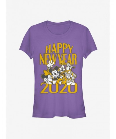 Disney Mickey Mouse Crew Happy New Year 2020 Classic Girls T-Shirt $6.77 T-Shirts