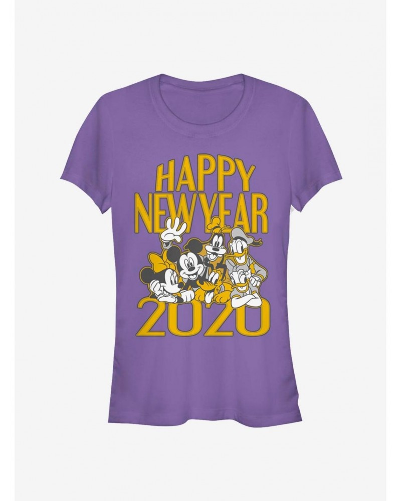 Disney Mickey Mouse Crew Happy New Year 2020 Classic Girls T-Shirt $6.77 T-Shirts