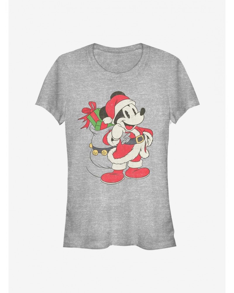Disney Mickey Mouse Christmas Santa Classic Girls T-Shirt $5.98 T-Shirts
