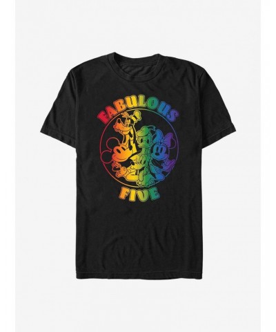 Disney Mickey Mouse Fabulous Five Rainbow T-Shirt $7.07 T-Shirts