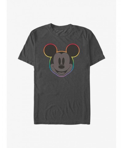Disney Mickey Mouse Rainbow Outline Pride T-Shirt $6.88 T-Shirts