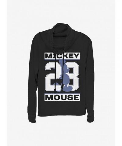 Disney Mickey Mouse Mickey Shadow Date Cowlneck Long-Sleeve Girls Top $11.14 Tops