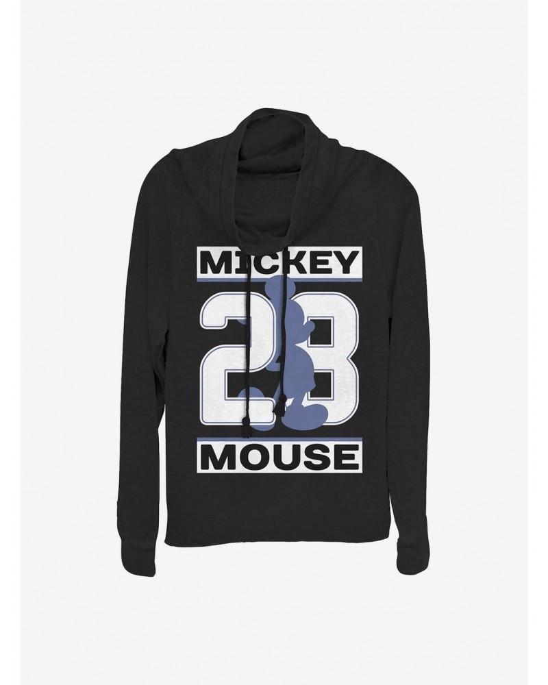 Disney Mickey Mouse Mickey Shadow Date Cowlneck Long-Sleeve Girls Top $11.14 Tops