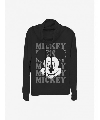 Disney Mickey Mouse All Name Cowlneck Long-Sleeve Girls Top $12.93 Tops