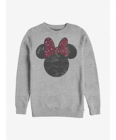 Disney Minnie Mouse Minnie Leopard Bow Crew Sweatshirt $10.63 Sweatshirts