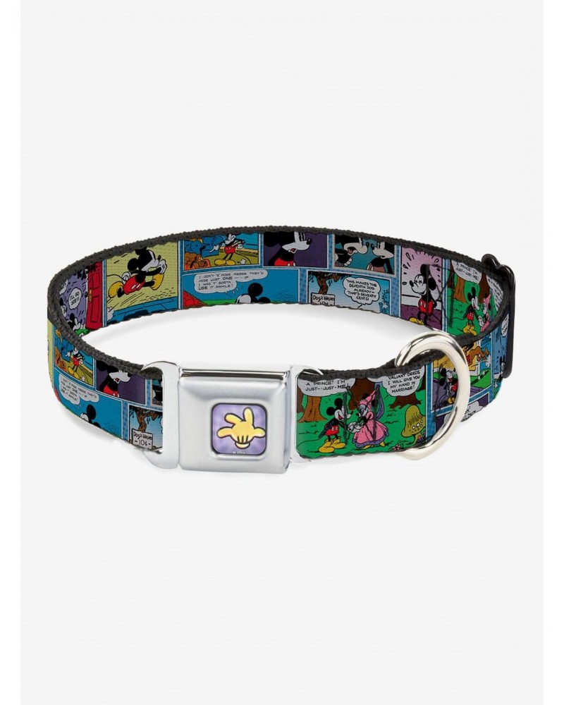 Disney Mickey Mouse And Minnie Comic Strip Seatbelt Buckle Dog Collar $9.46 Pet Collars