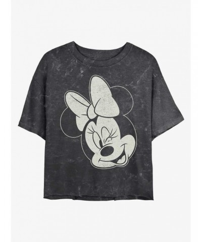 Disney Minnie Mouse Minnie Wink Mineral Wash Crop Girls T-Shirt $9.71 T-Shirts