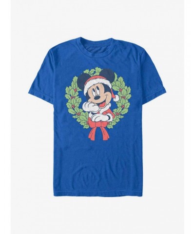 Disney Mickey Mouse Mickey Christmas Wreath T-Shirt $7.46 T-Shirts