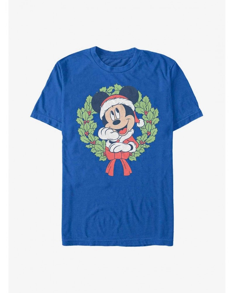 Disney Mickey Mouse Mickey Christmas Wreath T-Shirt $7.46 T-Shirts