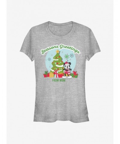 Disney Mickey Mouse Holiday Seasons Greetings From Mom Classic Girls T-Shirt $9.96 T-Shirts