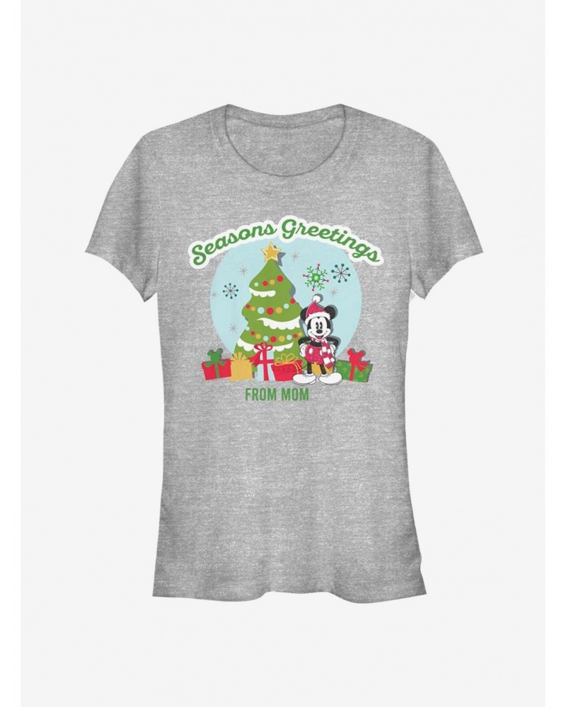 Disney Mickey Mouse Holiday Seasons Greetings From Mom Classic Girls T-Shirt $9.96 T-Shirts