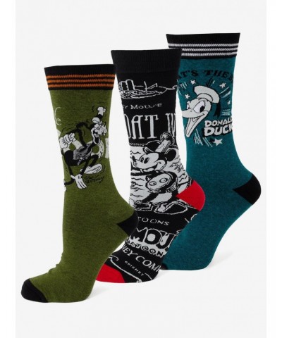 Disney Mickey Mouse Disney 100Th Vintage Mickey And Friends 3 Pair Sock Gift Set $17.02 Gift Set