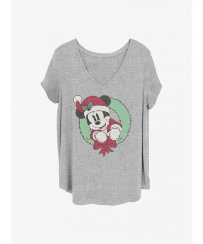 Disney Mickey Mouse Mickey Wreath Girls T-Shirt Plus Size $11.10 T-Shirts