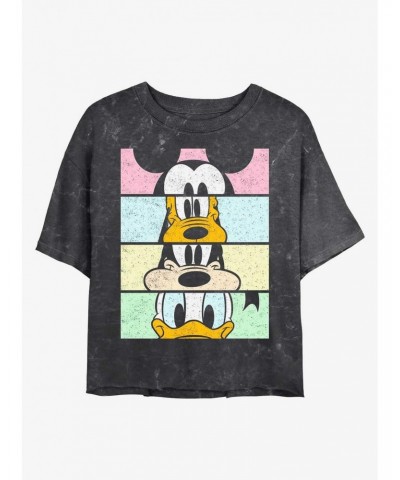 Disney Mickey Mouse Eyes On You Mineral Wash Crop Girls T-Shirt $9.71 T-Shirts