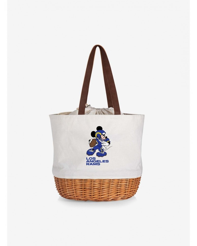 Disney Mickey Mouse NFL Los Angeles Rams Canvas Willow Basket Tote $22.07 Totes