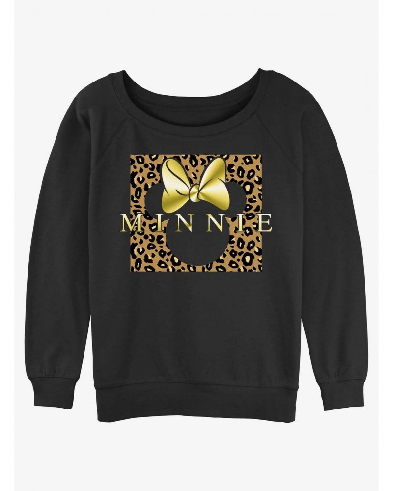 Disney Minnie Mouse Leopard Minnie Girls Slouchy Sweatshirt $12.10 Sweatshirts