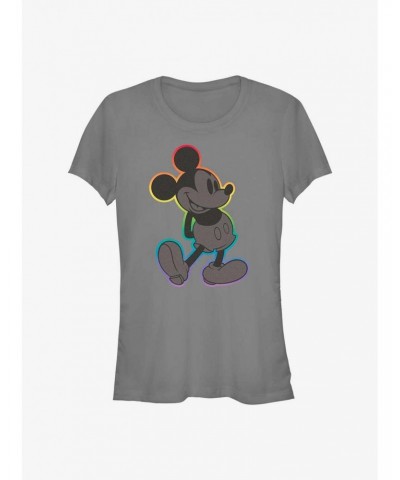 Disney Mickey Mouse Mickey Rainbow Outline Pride T-Shirt $7.77 T-Shirts