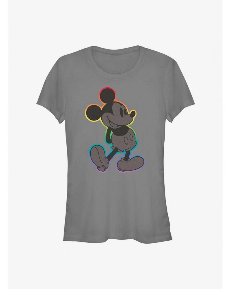 Disney Mickey Mouse Mickey Rainbow Outline Pride T-Shirt $7.77 T-Shirts