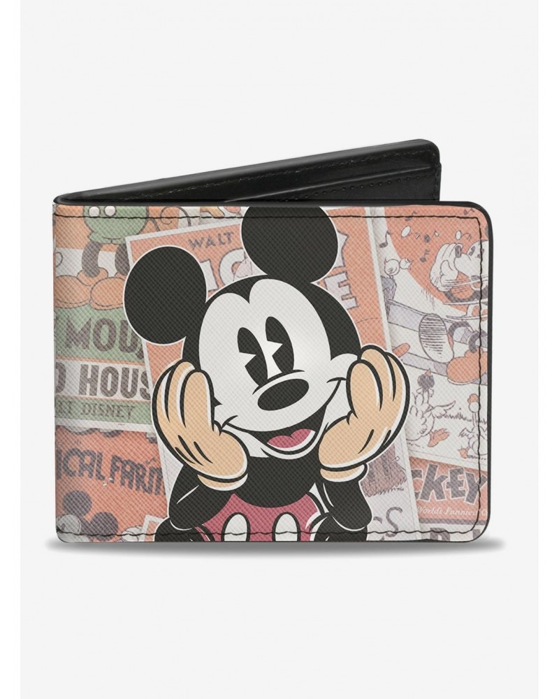 Disney Mickey Mouse Classic Sitting Pose Close Up Comics Bi-Fold Wallet $9.07 Wallets