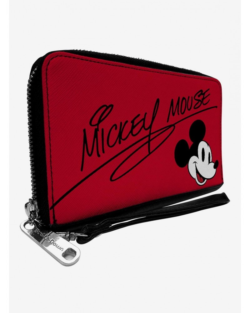 Disney Mickey Mouse Autograph and Smiling Face Zip Around Wallet $19.27 Wallets