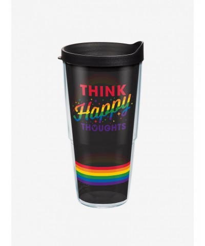Disney Think Happy Thoughts Rainbow 24oz Classic Tumbler With Lid $10.99 Tumblers