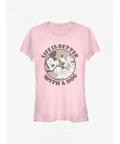 Disney Mickey Mouse Dog Life Girls T-Shirt $8.37 T-Shirts