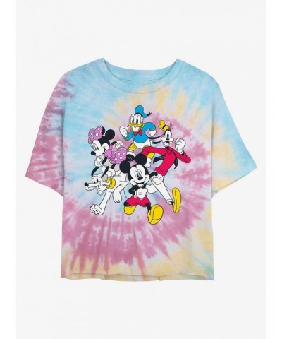 Disney Mickey Mouse Mickey and Friends Tie Dye Crop Girls T-Shirt $8.18 T-Shirts