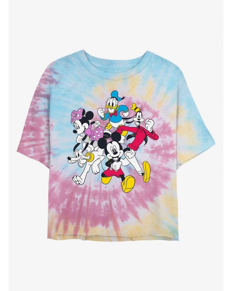 Disney Mickey Mouse Mickey and Friends Tie Dye Crop Girls T-Shirt $8.18 T-Shirts