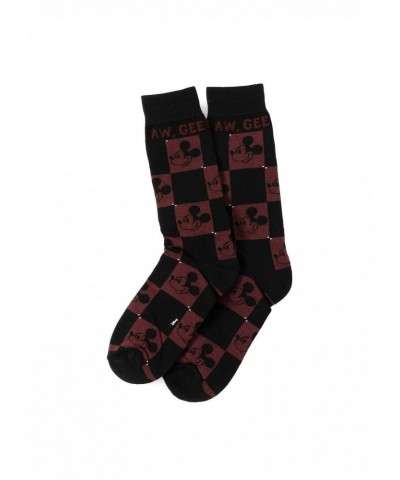 Disney Mickey Mouse Aw Gee Black & Red Socks $8.96 Socks