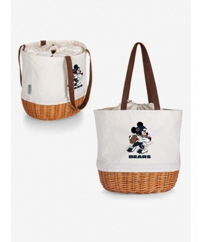 Disney Mickey Mouse NFL Chicago Bears Canvas Willow Basket Tote $23.36 Totes