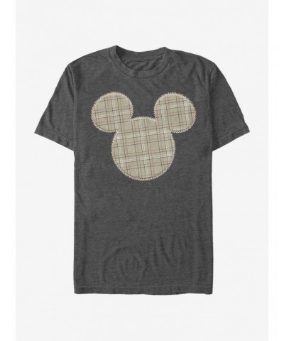 Disney Mickey Mouse Plaid Patch Mickey T-Shirt $5.74 T-Shirts