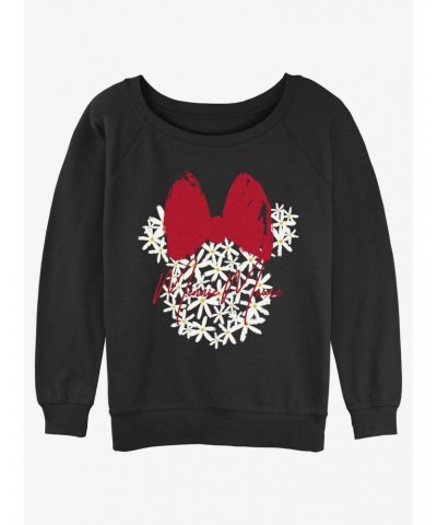 Disney Minnie Mouse Floral Minnie Girls Slouchy Sweatshirt $11.22 Sweatshirts