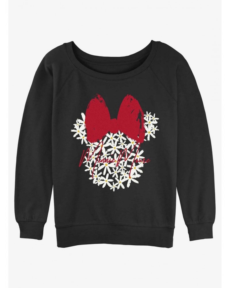 Disney Minnie Mouse Floral Minnie Girls Slouchy Sweatshirt $11.22 Sweatshirts