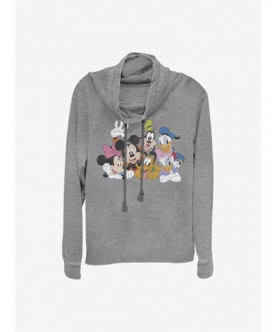 Disney Mickey Mouse And Friends Group Cowlneck Long-Sleeve Girls Top $12.21 Tops