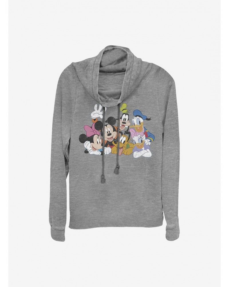 Disney Mickey Mouse And Friends Group Cowlneck Long-Sleeve Girls Top $12.21 Tops