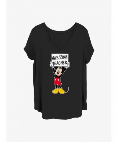 Disney Mickey Mouse Mickey Awesome Teacher Girls T-Shirt Plus Size $8.09 T-Shirts