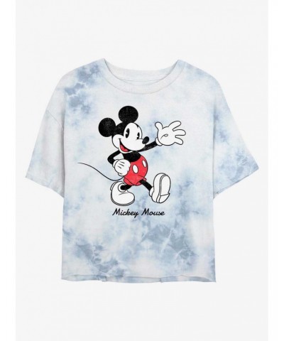 Disney Mickey Mouse Waving Hi Tie-Dye Girls Crop T-Shirt $11.10 T-Shirts