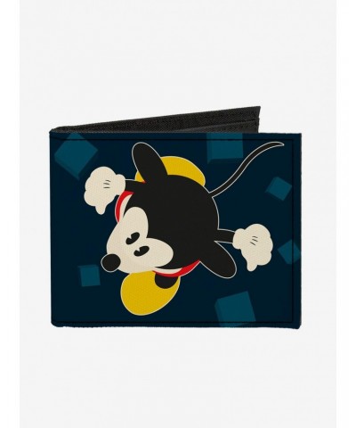 Disney Mickey Mouse Pose Alternate Views Head Feet Blocks Bifold Canvas Wallet $8.36 Wallets