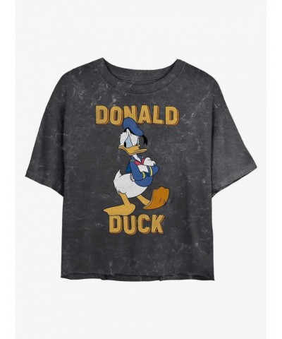 Disney Mickey Mouse Donald Duck Mineral Wash Crop Girls T-Shirt $8.79 T-Shirts