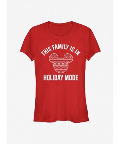 Disney Mickey Mouse The Family Is In Holiday Mode Classic Girls T-Shirt $7.37 T-Shirts
