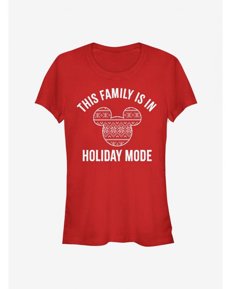 Disney Mickey Mouse The Family Is In Holiday Mode Classic Girls T-Shirt $7.37 T-Shirts