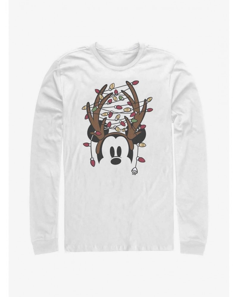 Disney Mickey Mouse Christmas Light Antlers Long-Sleeve T-Shirt $12.37 T-Shirts