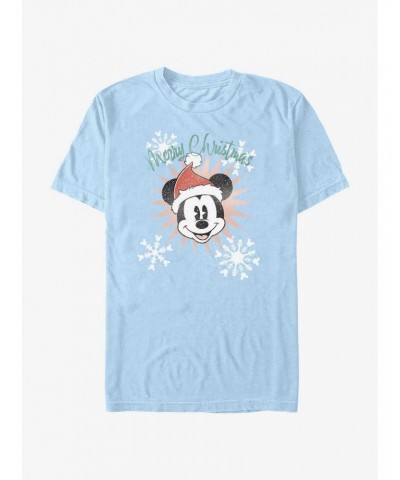 Disney Mickey Mouse Snowflakes Santa Mickey T-Shirt $7.65 T-Shirts