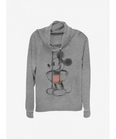 Disney Mickey Mouse Mickey Watery Cowlneck Long-Sleeve Girls Top $15.09 Tops