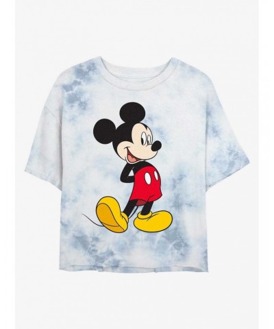 Disney Mickey Mouse Traditional Mickey Tie-Dye Girls Crop T-Shirt $9.71 T-Shirts